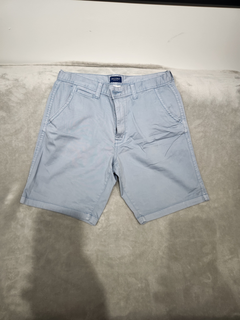 Arizona Jean Company Pale Blue Men's Flat Front Chino Shorts